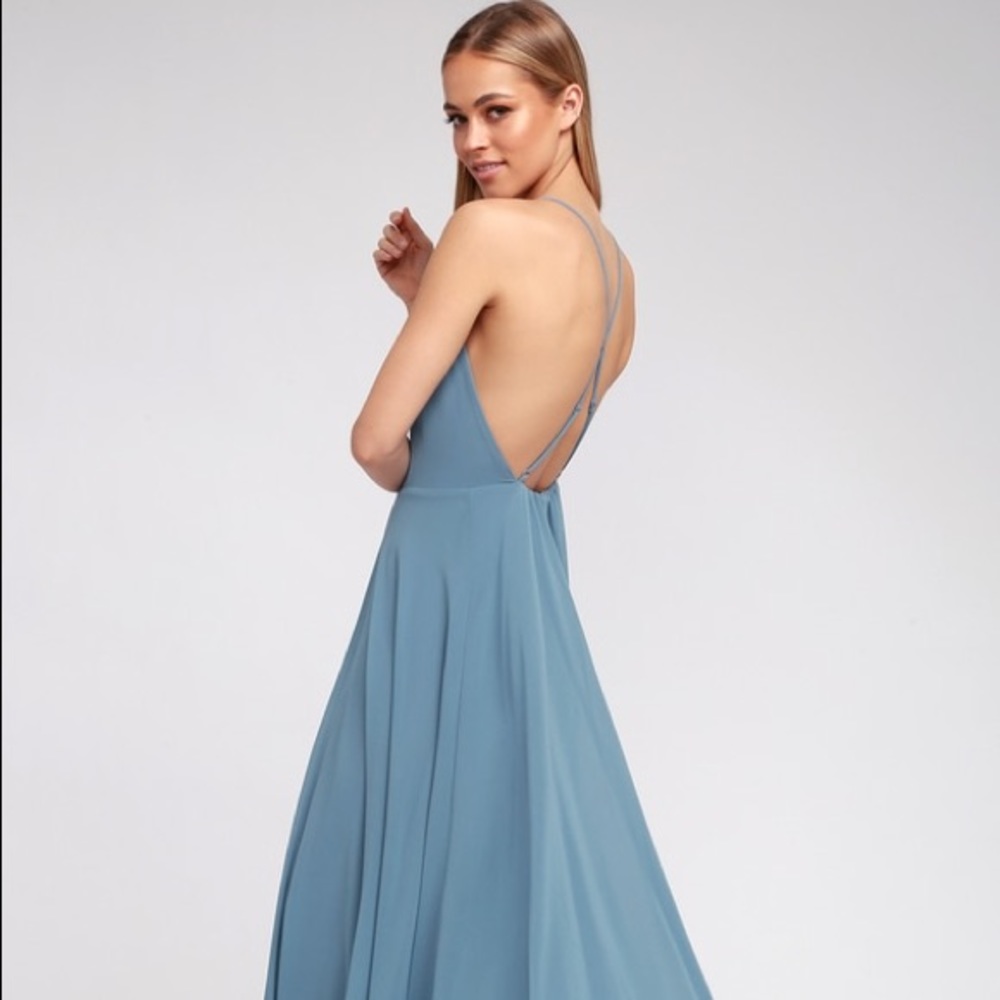 MYTHICAL KIND OF LOVE SLATE BLUE MAXI DRESS Small